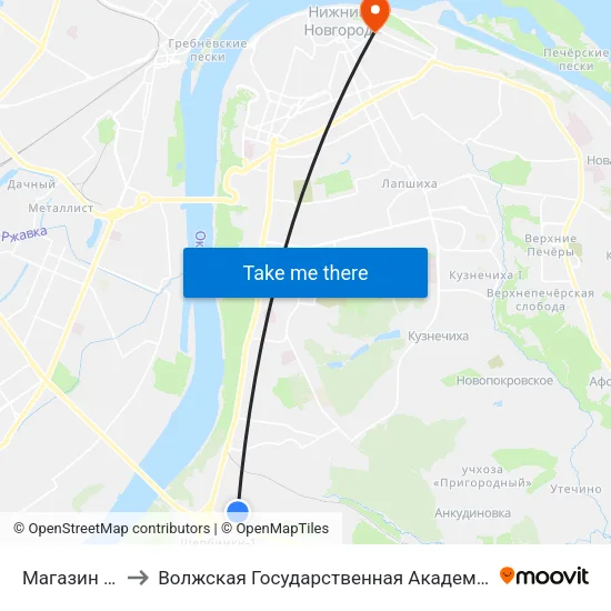 Магазин "Гарант" to Волжская Государственная Академия Водного Транспорта map