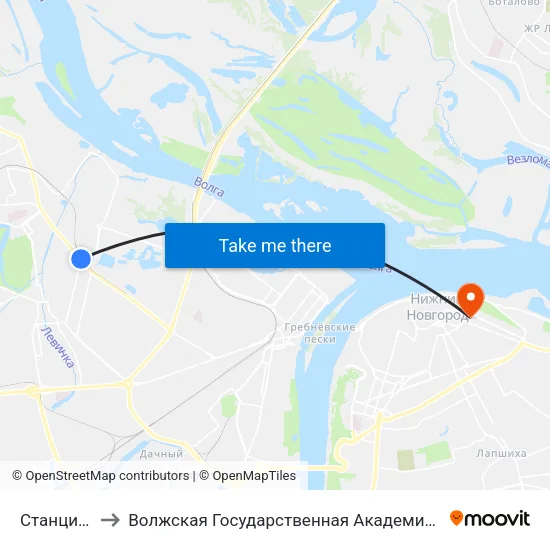 Станция Варя to Волжская Государственная Академия Водного Транспорта map