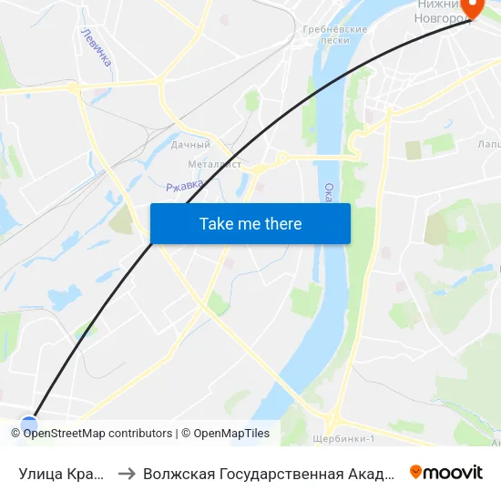 Улица Краснодонцев to Волжская Государственная Академия Водного Транспорта map