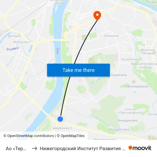 Ао «Термаль» to Нижегородский Институт Развития Образования map
