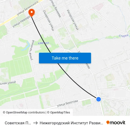 Советская Площадь to Нижегородский Институт Развития Образования map
