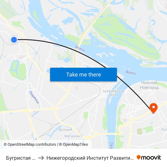 Бугристая Улица to Нижегородский Институт Развития Образования map