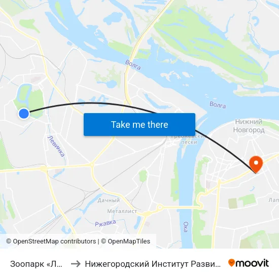 Зоопарк «Лимпопо» to Нижегородский Институт Развития Образования map