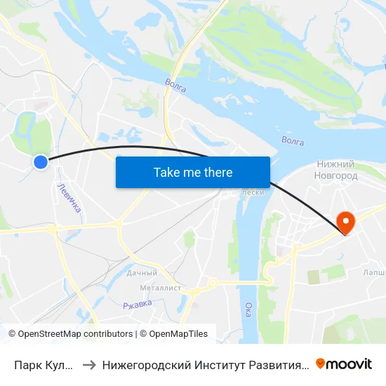 Парк Культуры to Нижегородский Институт Развития Образования map