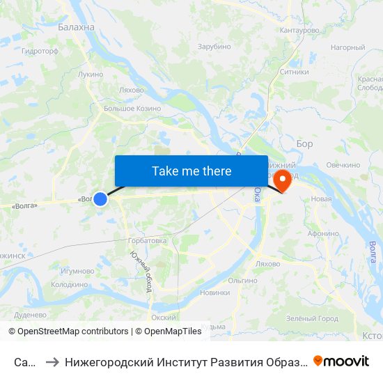 Сады to Нижегородский Институт Развития Образования map