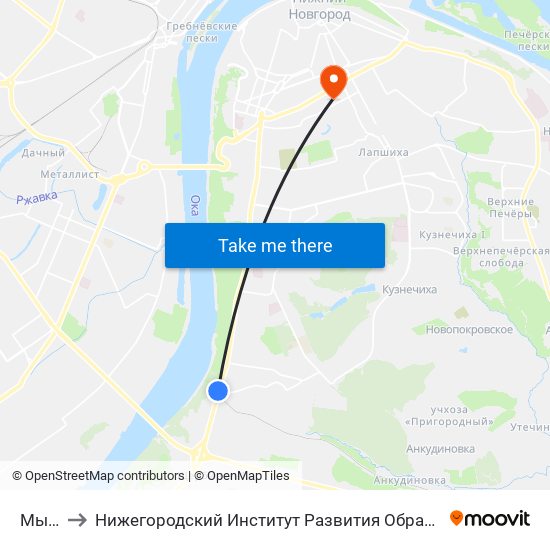 Мыза to Нижегородский Институт Развития Образования map
