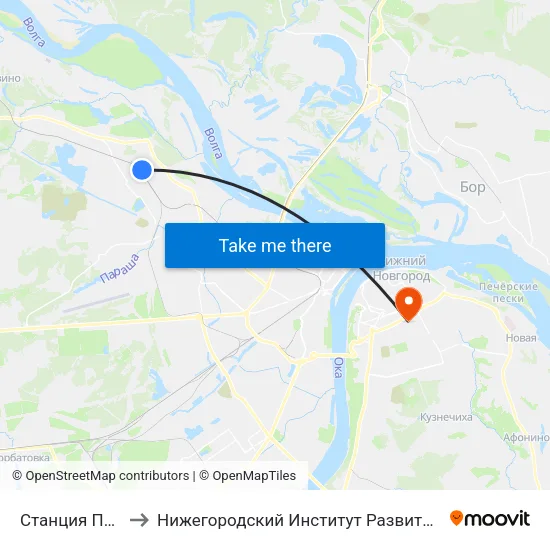 Станция Починки to Нижегородский Институт Развития Образования map