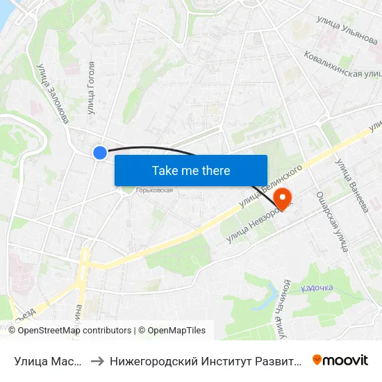 Улица Маслякова to Нижегородский Институт Развития Образования map