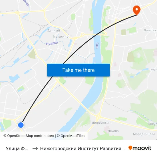 Улица Фучика to Нижегородский Институт Развития Образования map