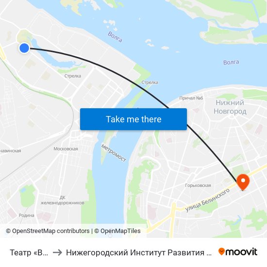 Театр «Вера» to Нижегородский Институт Развития Образования map