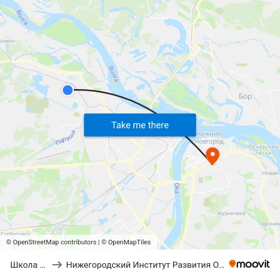 Школа №31 to Нижегородский Институт Развития Образования map