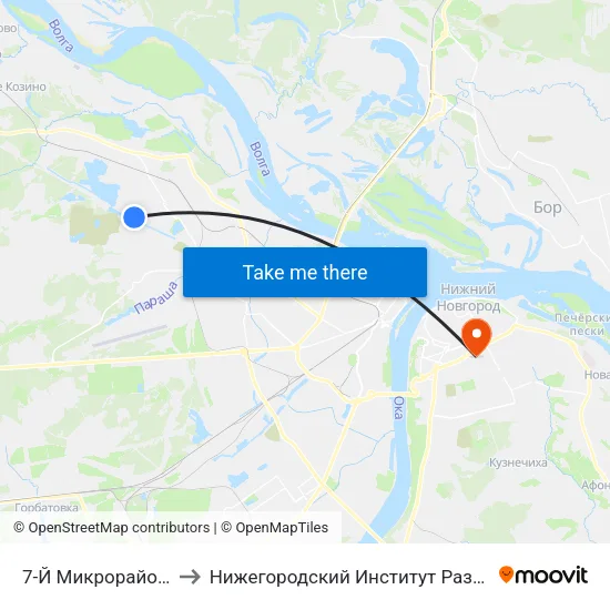 7-Й Микрорайон Сормово to Нижегородский Институт Развития Образования map