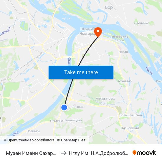 Музей Имени Сахарова to Нглу Им. Н.А.Добролюбова map