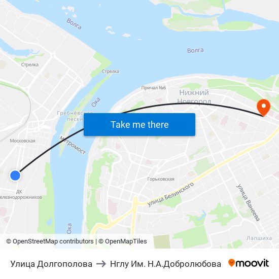 Улица Долгополова to Нглу Им. Н.А.Добролюбова map