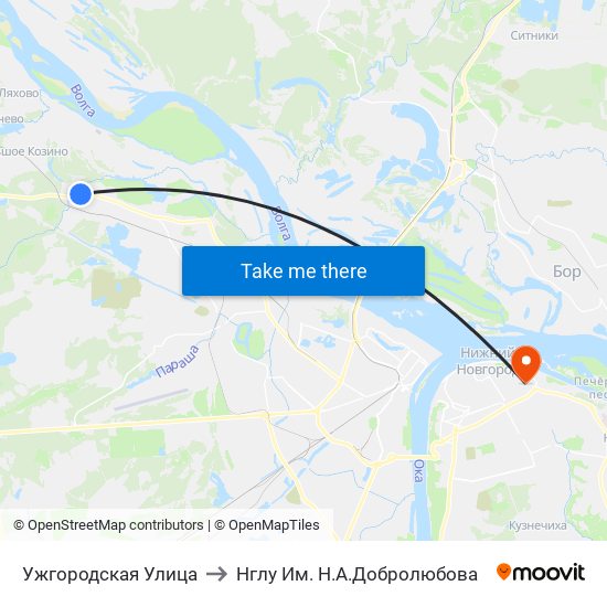 Ужгородская Улица to Нглу Им. Н.А.Добролюбова map