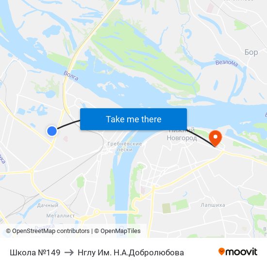 Школа №149 to Нглу Им. Н.А.Добролюбова map