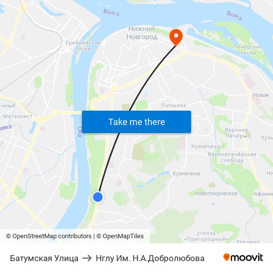 Батумская Улица to Нглу Им. Н.А.Добролюбова map