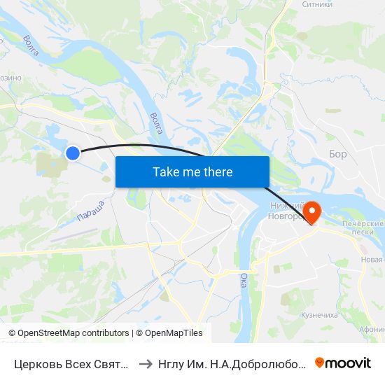 Церковь Всех Святых to Нглу Им. Н.А.Добролюбова map