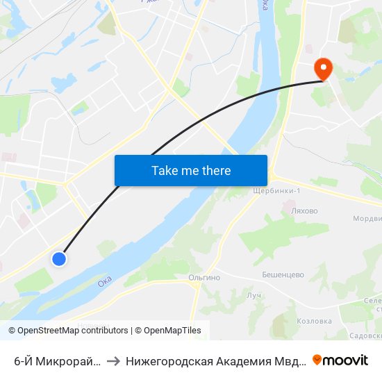 6-Й Микрорайон to Нижегородская Академия Мвд Рф map