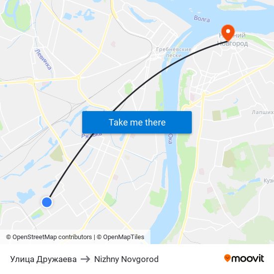 Улица Дружаева to Nizhny Novgorod map