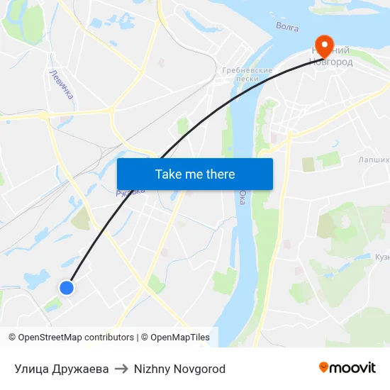 Улица Дружаева to Nizhny Novgorod map