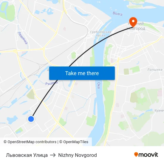 Львовская Улица to Nizhny Novgorod map