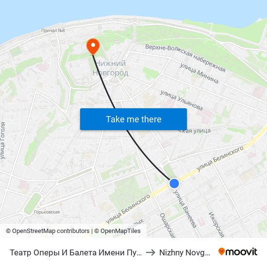 Театр Оперы И Балета Имени Пушкина to Nizhny Novgorod map
