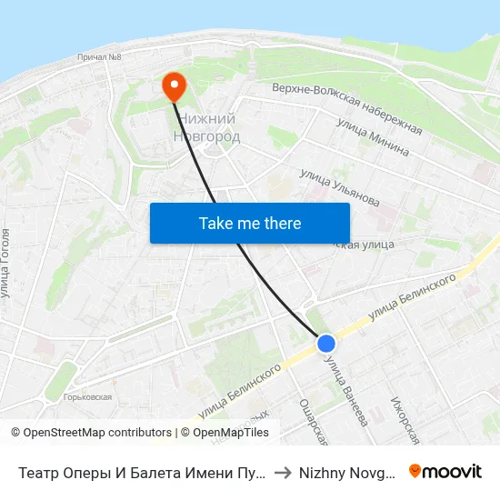 Театр Оперы И Балета Имени Пушкина to Nizhny Novgorod map