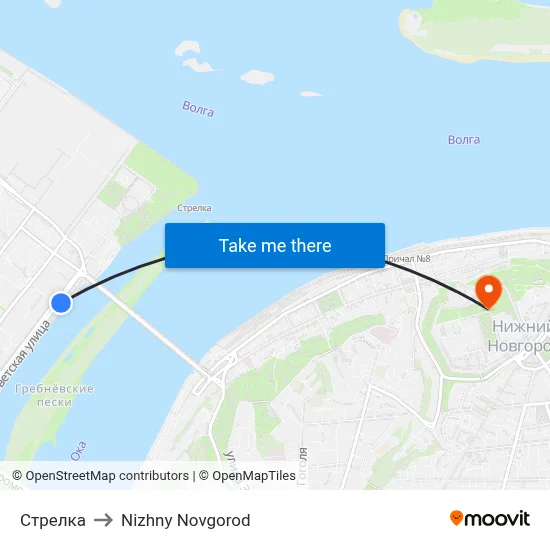 Arrow to Nizhny Novgorod map