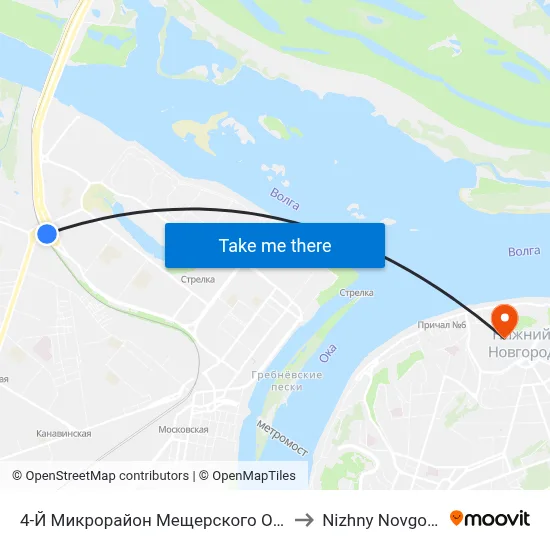 4-Й Микрорайон Мещерского Озера to Nizhny Novgorod map