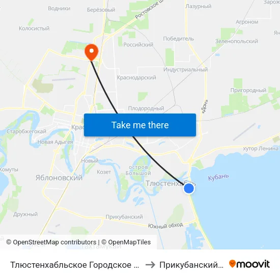 Тлюстенхабльское Городское Поселение to Прикубанский Округ map