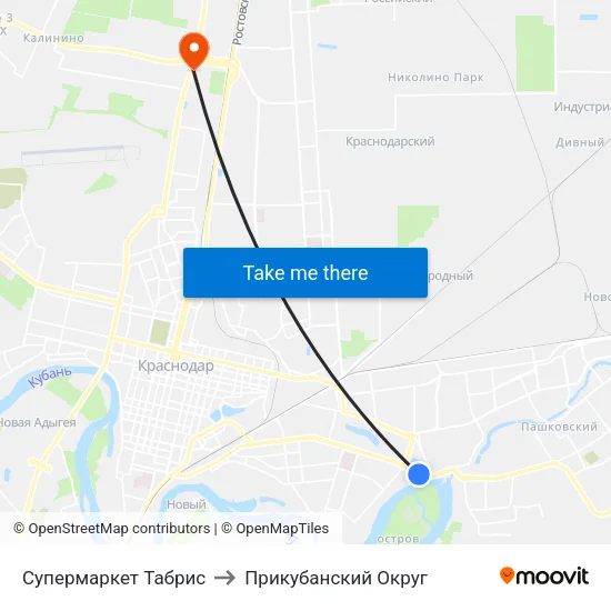 Супермаркет Табрис to Прикубанский Округ map
