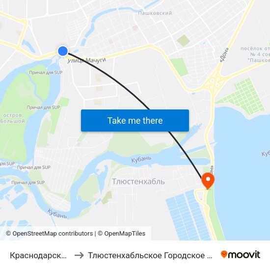 Краснодарская Тэц to Тлюстенхабльское Городское Поселение map