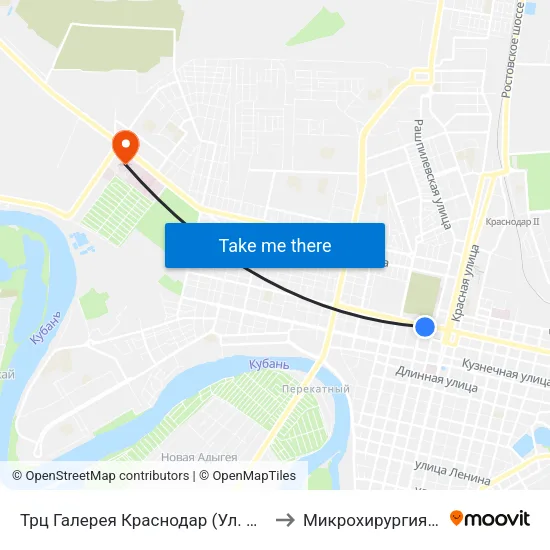 Трц Галерея Краснодар (Ул. Северная) to Микрохирургия Глаза map