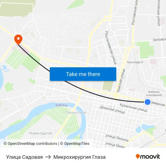 Улица Садовая to Микрохирургия Глаза map