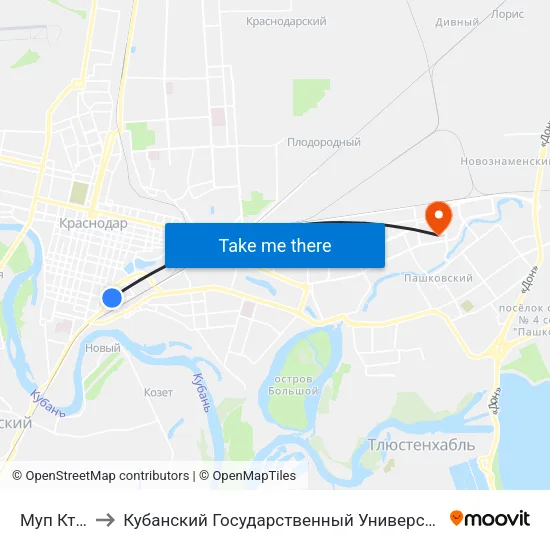 Муп Ктту to Кубанский Государственный Университет map