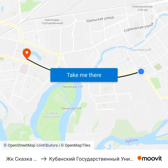 Жк Сказка Град to Кубанский Государственный Университет map
