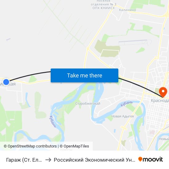 Гараж (Ст. Елизаветинская) to Российский Экономический Университет Им. Г.В. Плеханова map