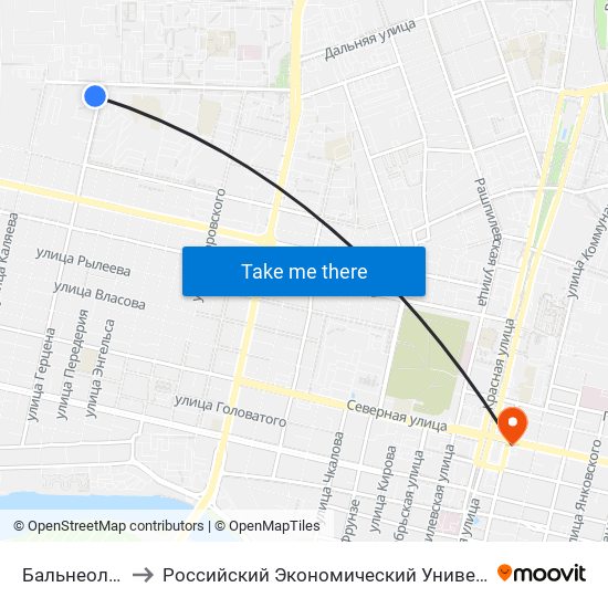 Бальнеолечебница to Российский Экономический Университет Им. Г.В. Плеханова map