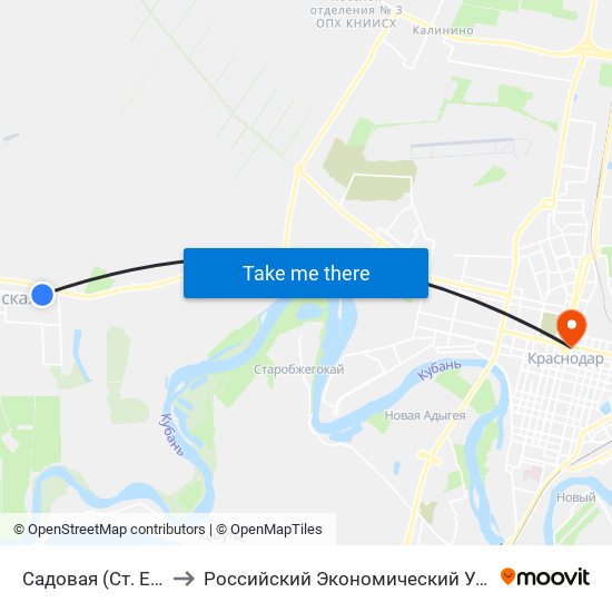 Садовая (Ст. Елизаветинская) to Российский Экономический Университет Им. Г.В. Плеханова map