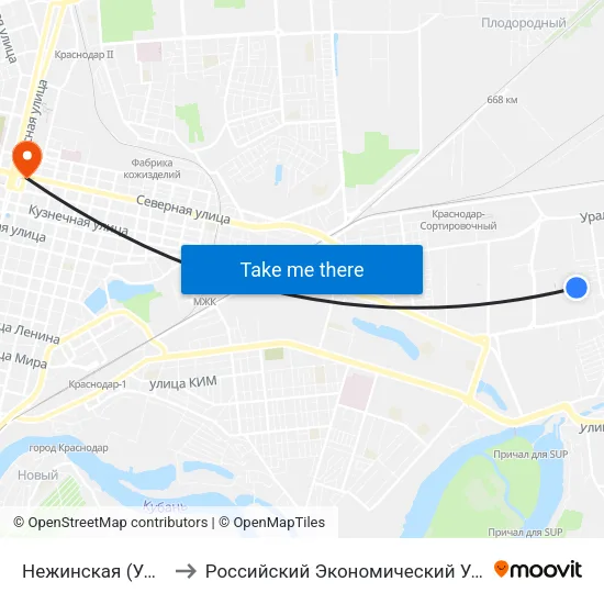 Нежинская (Ул. Первомайская) to Российский Экономический Университет Им. Г.В. Плеханова map