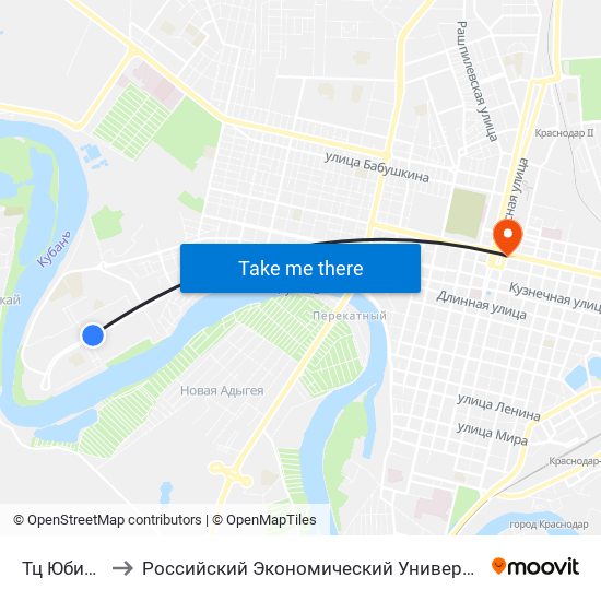 Тц Юбилейный to Российский Экономический Университет Им. Г.В. Плеханова map