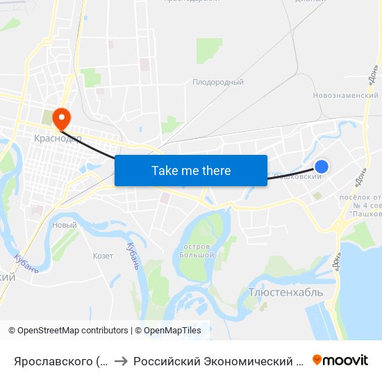Ярославского (Пос. Пашковский) to Российский Экономический Университет Им. Г.В. Плеханова map