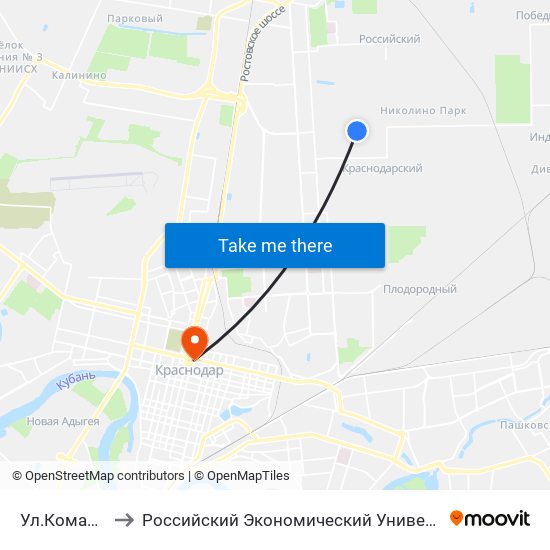 Ул.Командорская to Российский Экономический Университет Им. Г.В. Плеханова map
