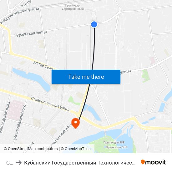 Сбс to Кубанский Государственный Технологический Университет map