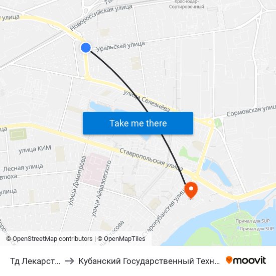 Тд Лекарства Кубани to Кубанский Государственный Технологический Университет map
