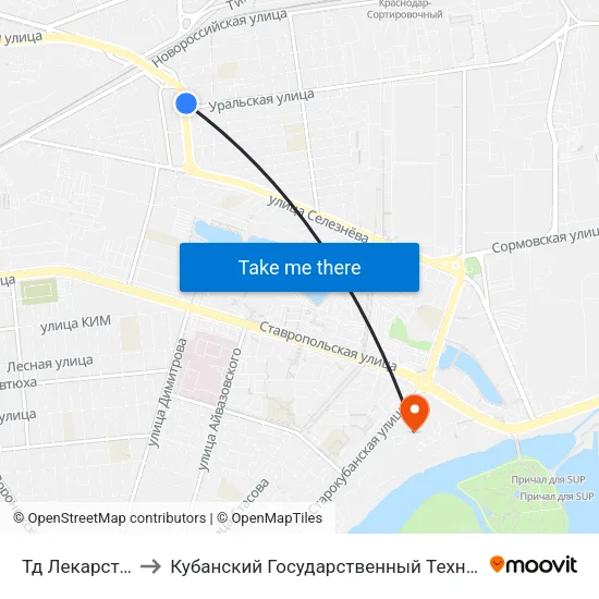 Тд Лекарства Кубани to Кубанский Государственный Технологический Университет map