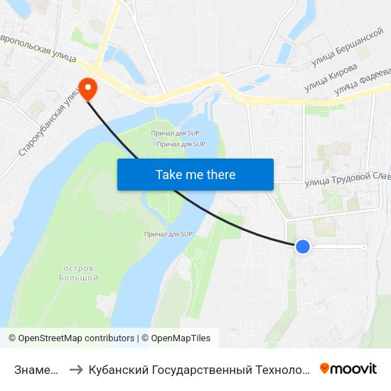Знаменского to Кубанский Государственный Технологический Университет map