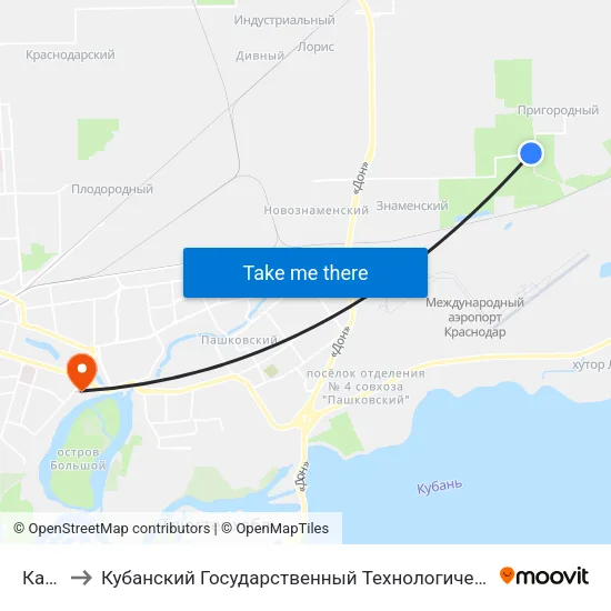 Канал to Кубанский Государственный Технологический Университет map