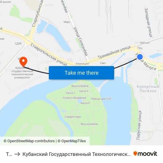 Тэц to Кубанский Государственный Технологический Университет map